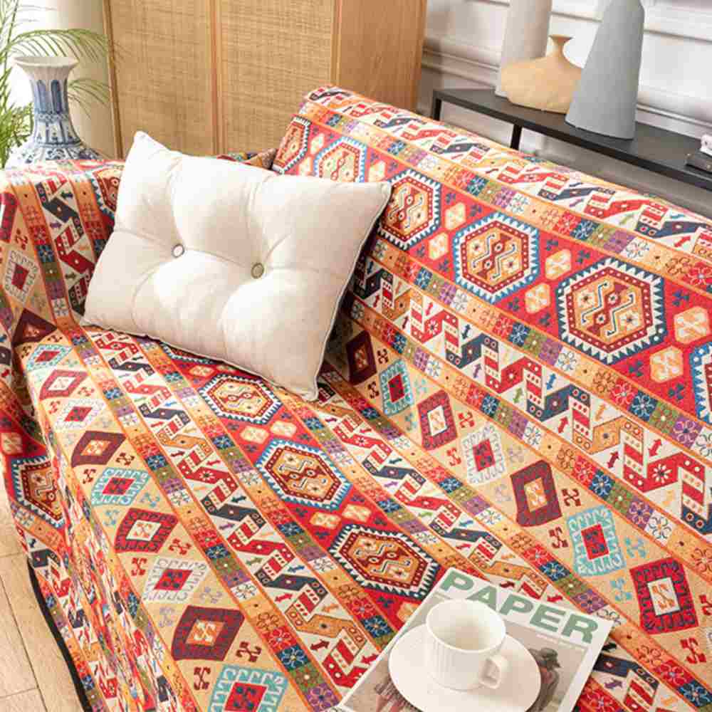 Moroccan Jacquard Multifunctional Throw Blanket Sofa Cover