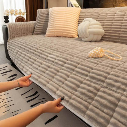 One-Piece Cosy Flannel Sofa Protection Non-Slip Sofa Cover