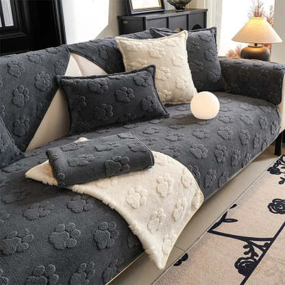 Paw Print Cute Plush Thick Sofa Decoration Non-slip Sofa Cover