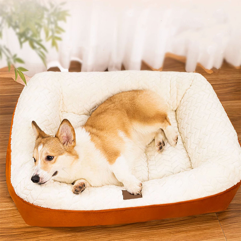 Plump Flannel High Rebound Removable Dog Square Bed