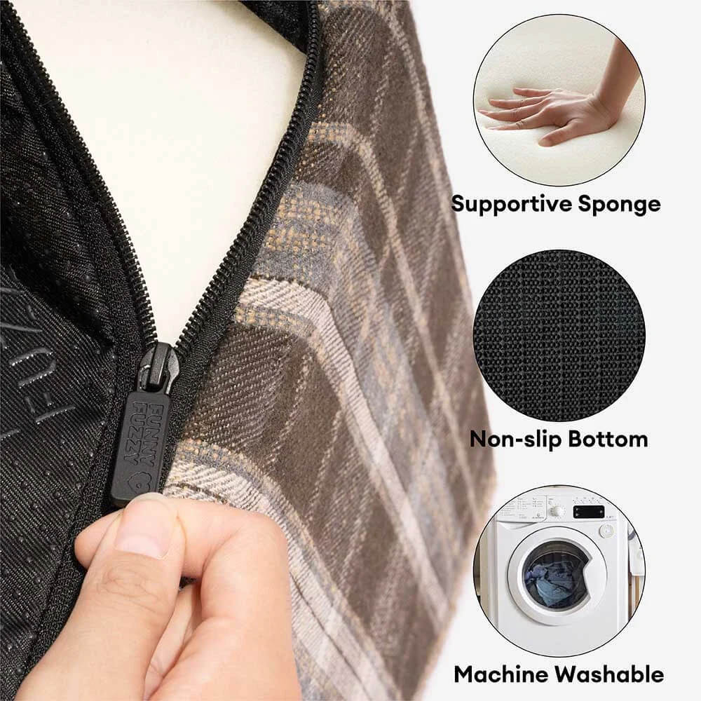 Plush Plaid High-Density Sponge Removable Pet Ramp Stairs - ComfyClimb