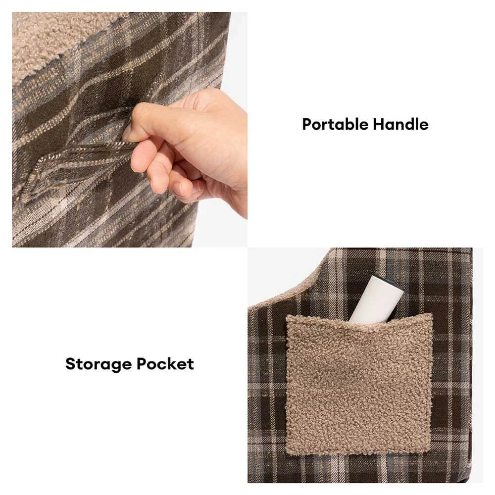 Plush Plaid High-Density Sponge Removable Pet Ramp Stairs - ComfyClimb