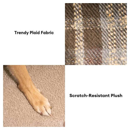 Plush Plaid High-Density Sponge Removable Pet Ramp Stairs - ComfyClimb