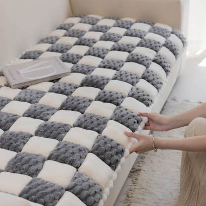 Plush Handmade Colour Block Dog Mat Soft Furniture Protector Non-Slip 