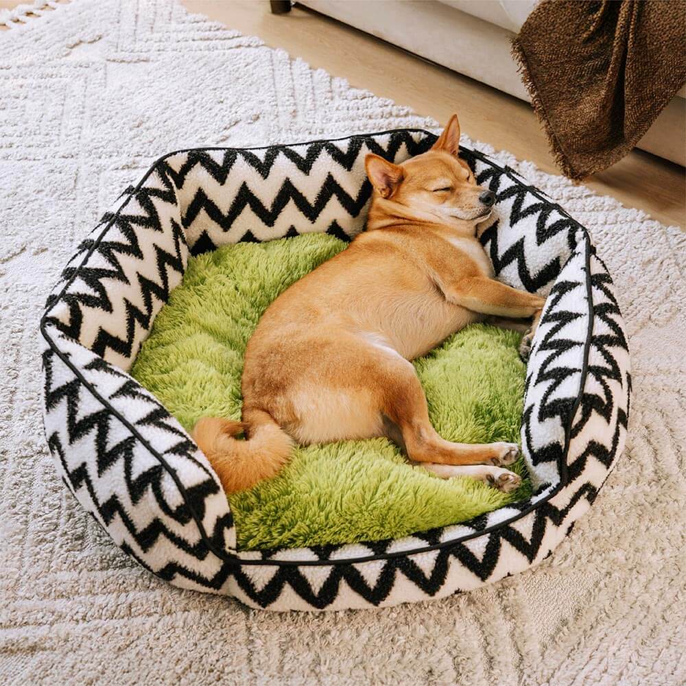 Plush Retreat Chevron Dog Bed The Warm Hugger