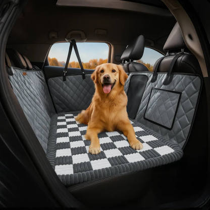 Cosy Plaid Non-Slip Dog Bed Mat for Car Seat Extender