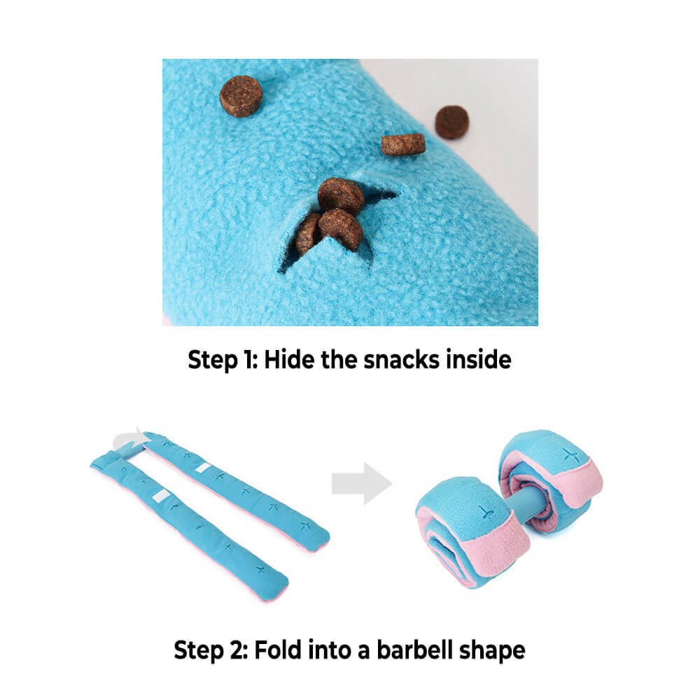 Puzzle Food Dispenser Interactive Dog Dumbbell Treat Toy-FunnyFuzzy