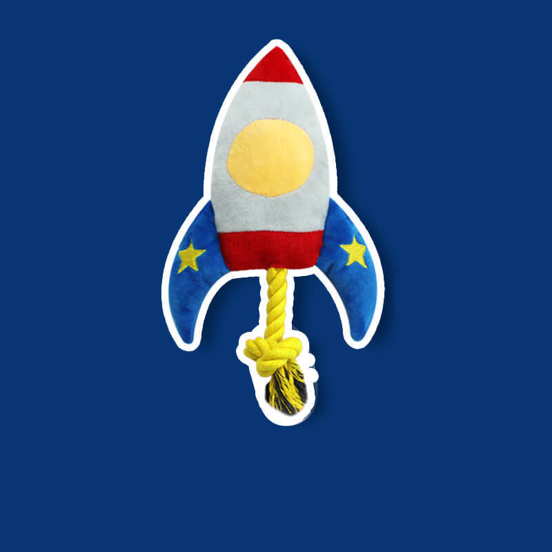 Rocket Plane Toy Playful Squeaky Toy Dog Chew Toy - FunnyFuzzy