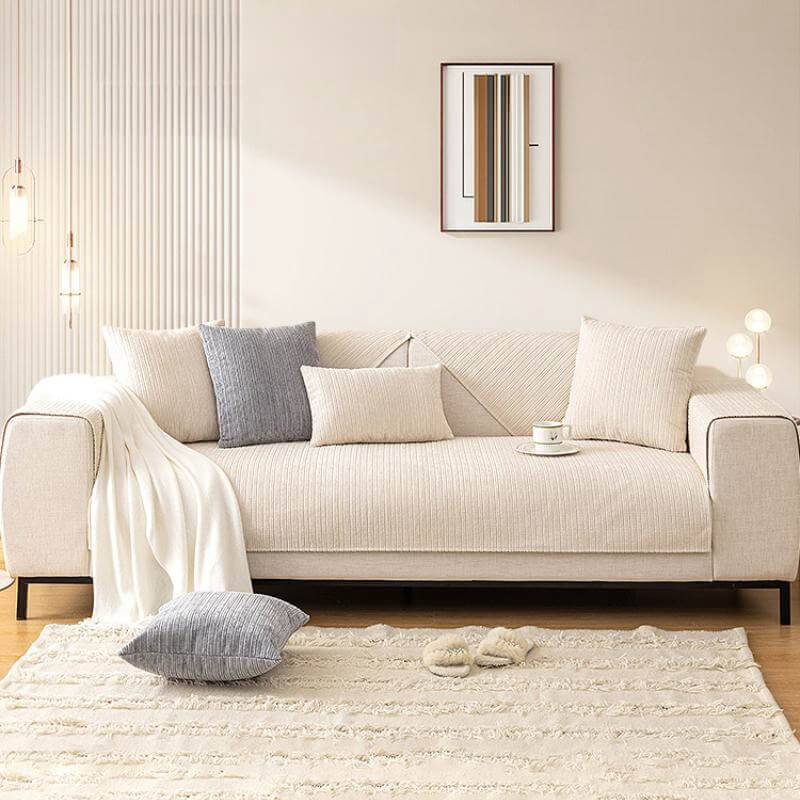Simple Solid Colour Chenille Scratch-resistant Protective Sofa Cover