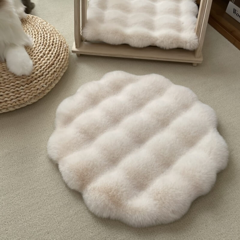 Soft Plush Warm Pet Sleeping Pad Round Dog Mat - FUNNYFUZZY