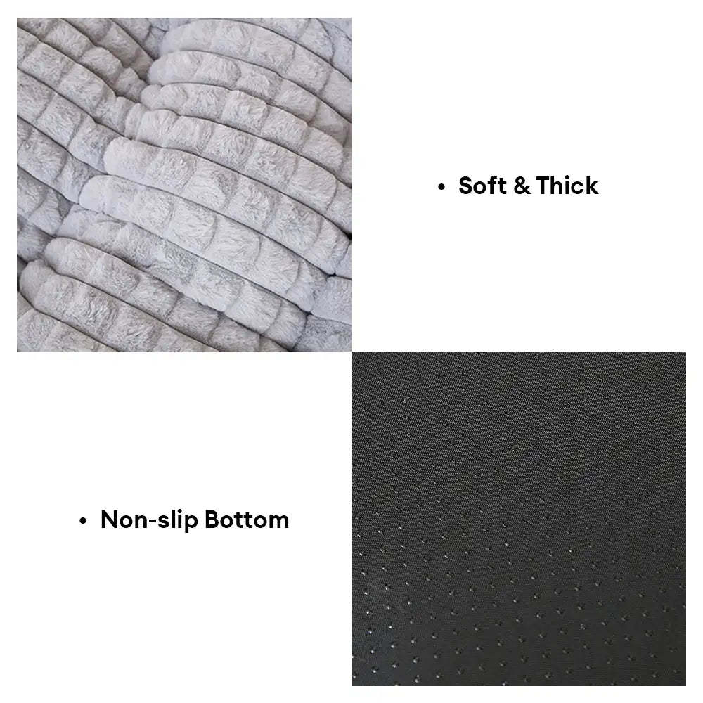 Square Striped Short Plush Fluffy Dog Bed for Small to Large Dogs’ Deep Rest