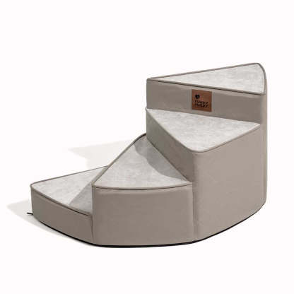 Luxe Water-repellent Faux Leather Removable Spiral Pet Steps - StepEase