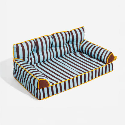 Trendy Striped Water-repellent Foldable Dog Sofa Bed - Sunny Siesta