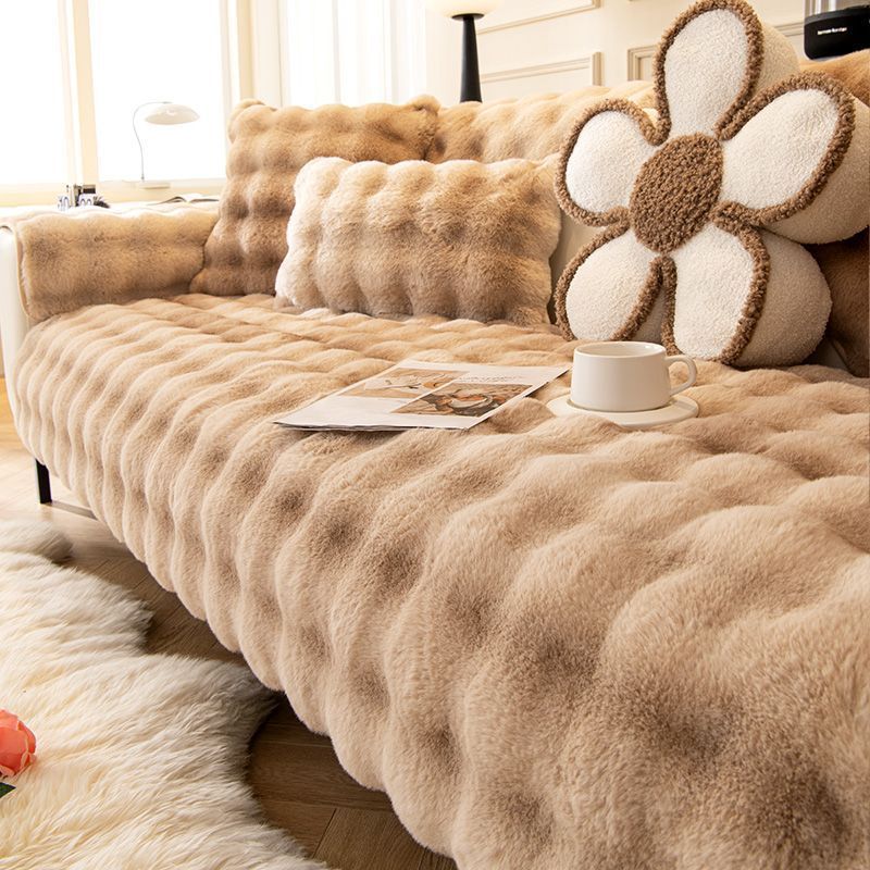 Stylish Gradient Plush Home Decor Washable Sofa Cover