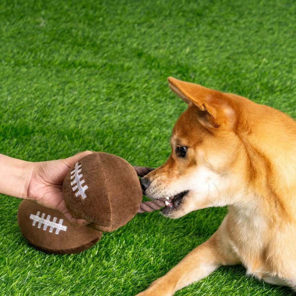 Plush Rugby Football Sound Toy Dog Interactive Toy
