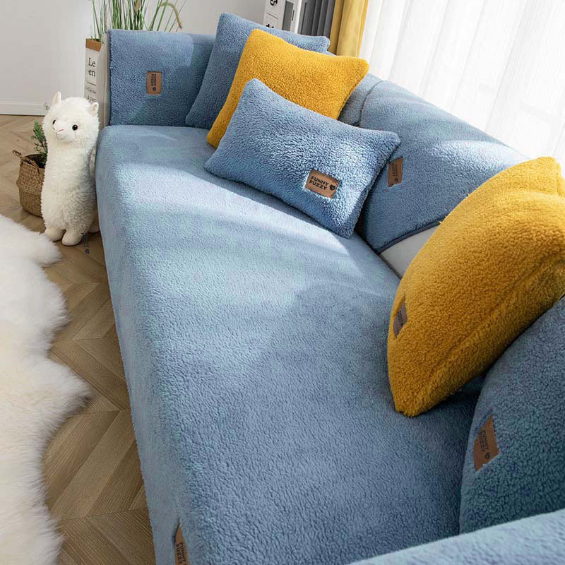 Thick Fuzzy Sherpa Fleece Non-Slip Sofa Cover