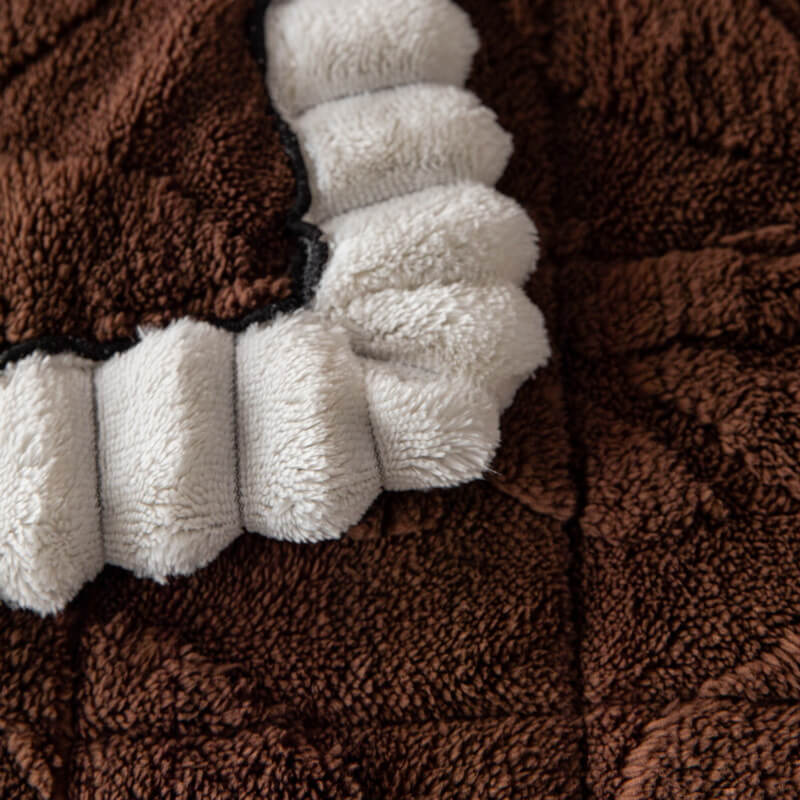 Thickend Short Plush Leaf Pattern Scratch Resistant Non-Slip Sofa Cover