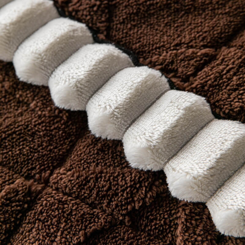 Thickend Short Plush Leaf Pattern Scratch Resistant Non-Slip Sofa Cover