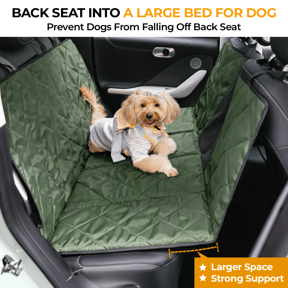 Travel Portable & Waterproof Folding Dog Car Back Seat Cover