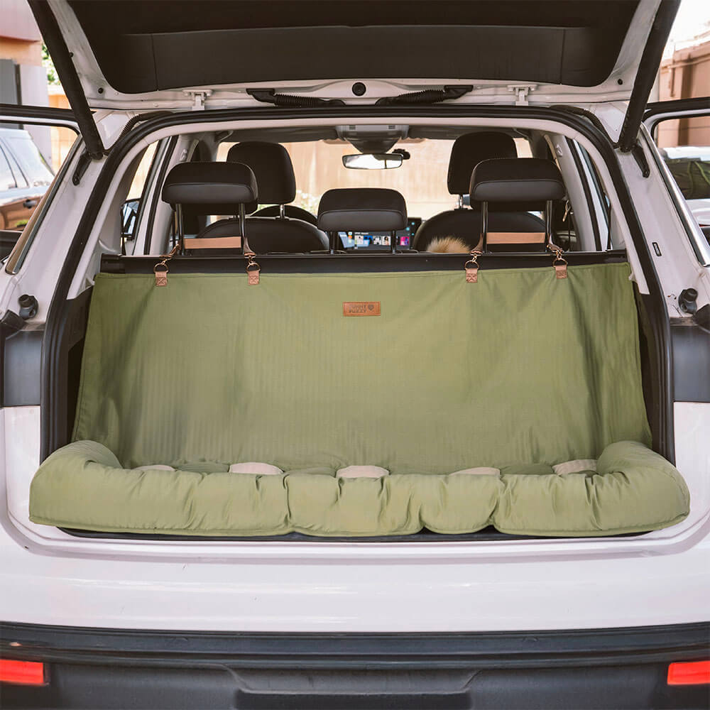 Travel Bolster Safety Back Seat Large Dog Car Seat Bed - Chessboard Lounge-FunnyFuzzy