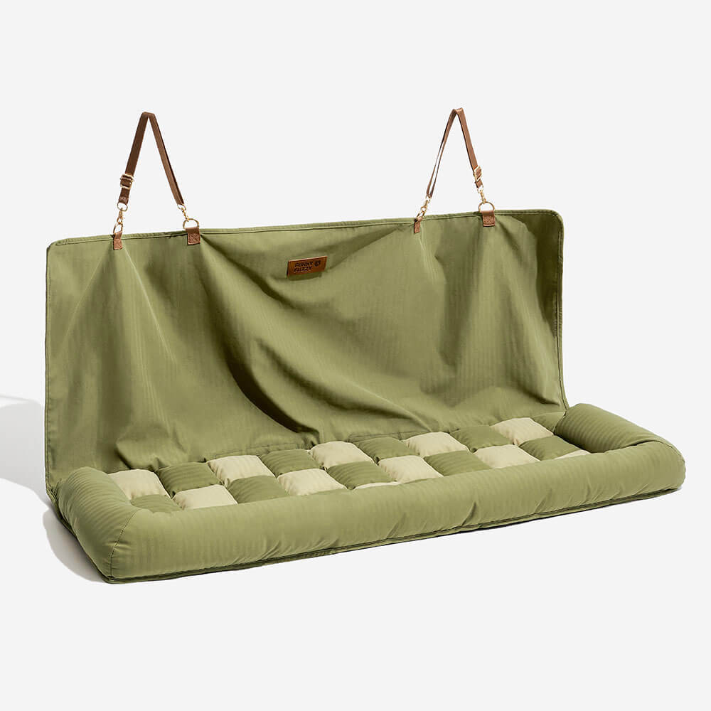Travel Bolster Safety Back Seat Large Dog Car Seat Bed - Chessboard Lounge-FunnyFuzzy