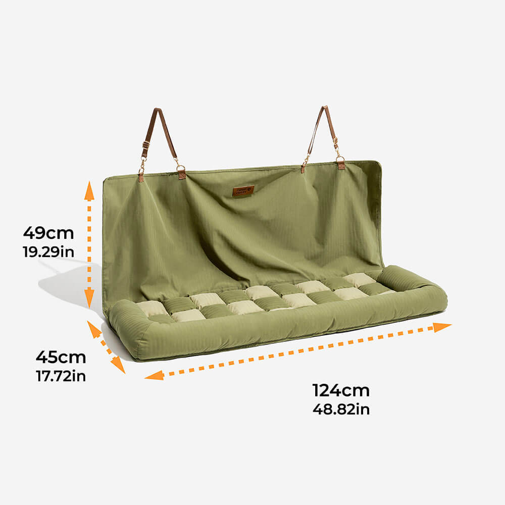 Travel Bolster Safety Back Seat Large Dog Car Seat Bed - Chessboard Lounge-FunnyFuzzy