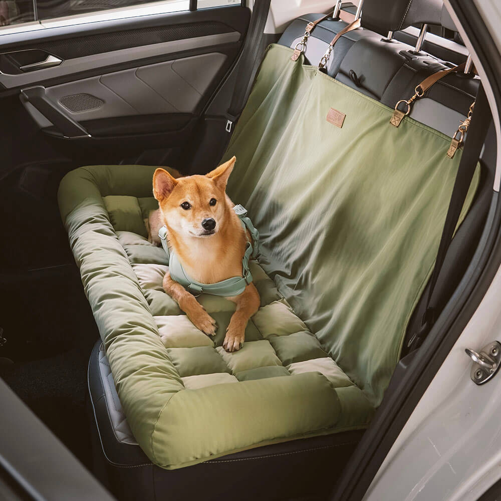 Travel Bolster Safety Back Seat Large Dog Car Seat Bed - Chessboard Lounge-FunnyFuzzy