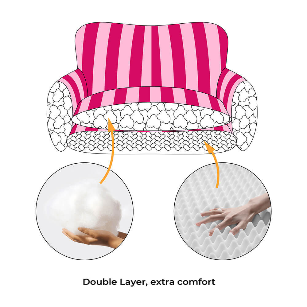 Trendy Striped Lambswool Double Layer Dog & Cat Sofa Bed