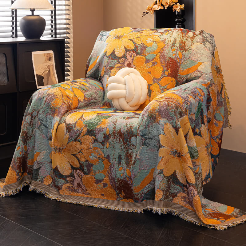 Tropical Style Multi-Purpose Sofa Protection Scratch Resistance Throw Sofa Cover