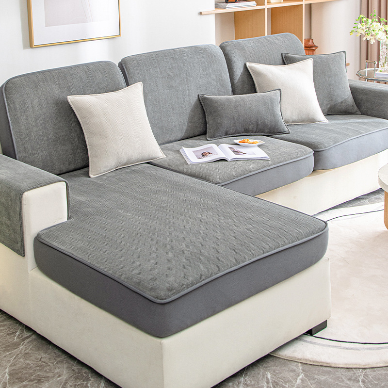 Universal Stretch Chenille Furniture Protection Herringbone Sofa Cover