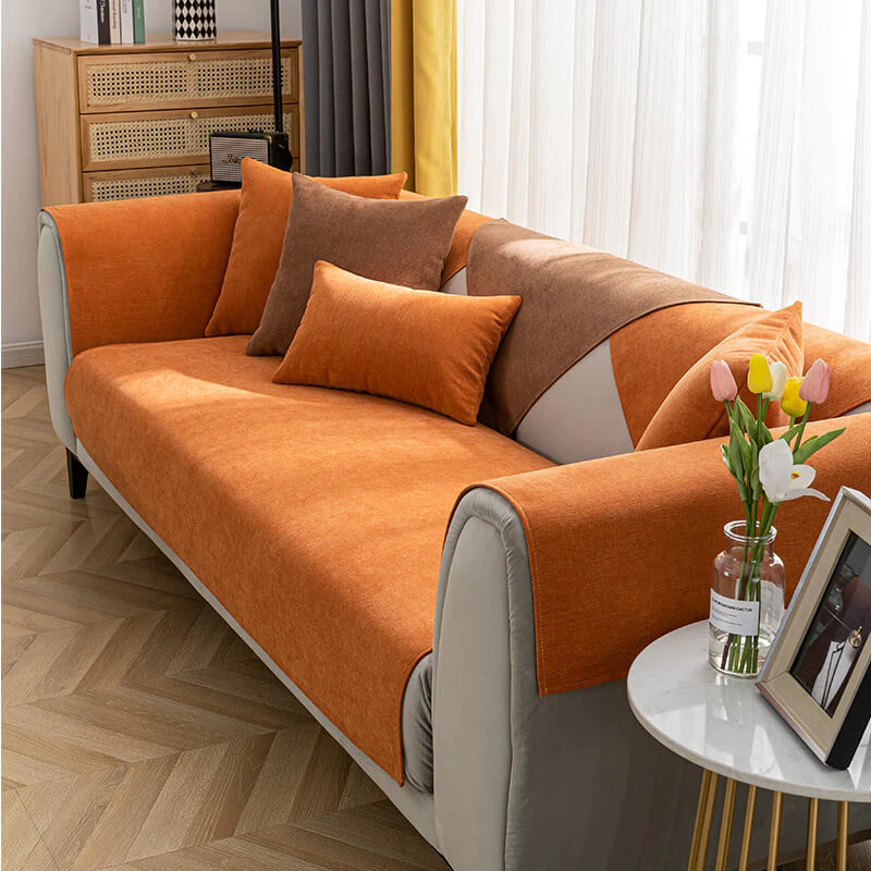 Vermilion Comfortable Chenille Furniture Protector Sofa Cover