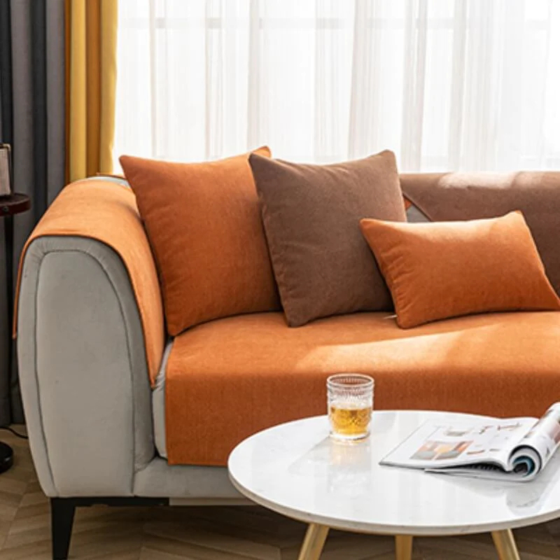 Vermilion Comfortable Chenille Furniture Protector Sofa Cover