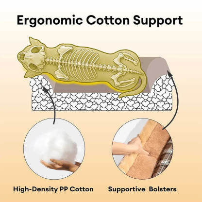 Vintage Chequered Washable Plush Cosy Bolster Dog Bed – TuckNap