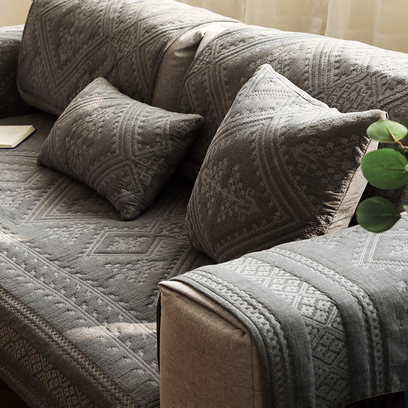 Vintage Embroidery Cotton Washable Sofa Cover