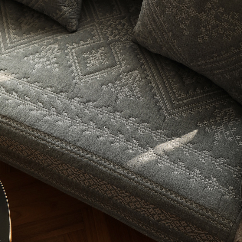 Vintage Embroidery Cotton Washable Sofa Cover