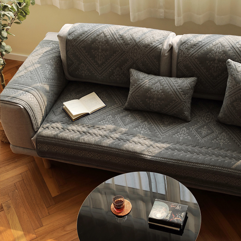 Vintage Embroidery Cotton Washable Sofa Cover