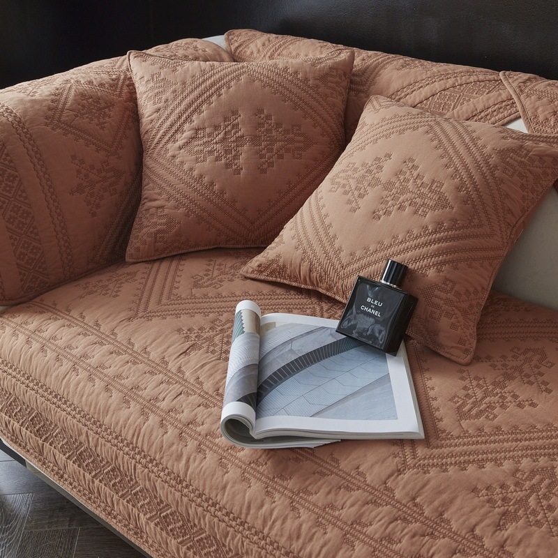 Vintage Embroidery Cotton Washable Sofa Cover