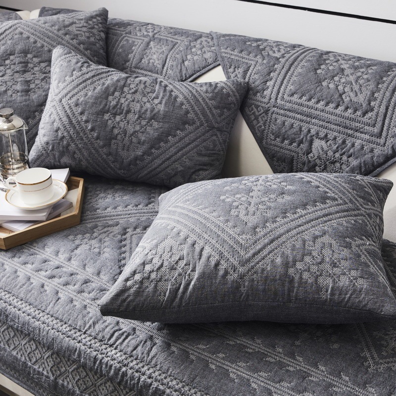 Vintage Embroidery Cotton Washable Sofa Cover