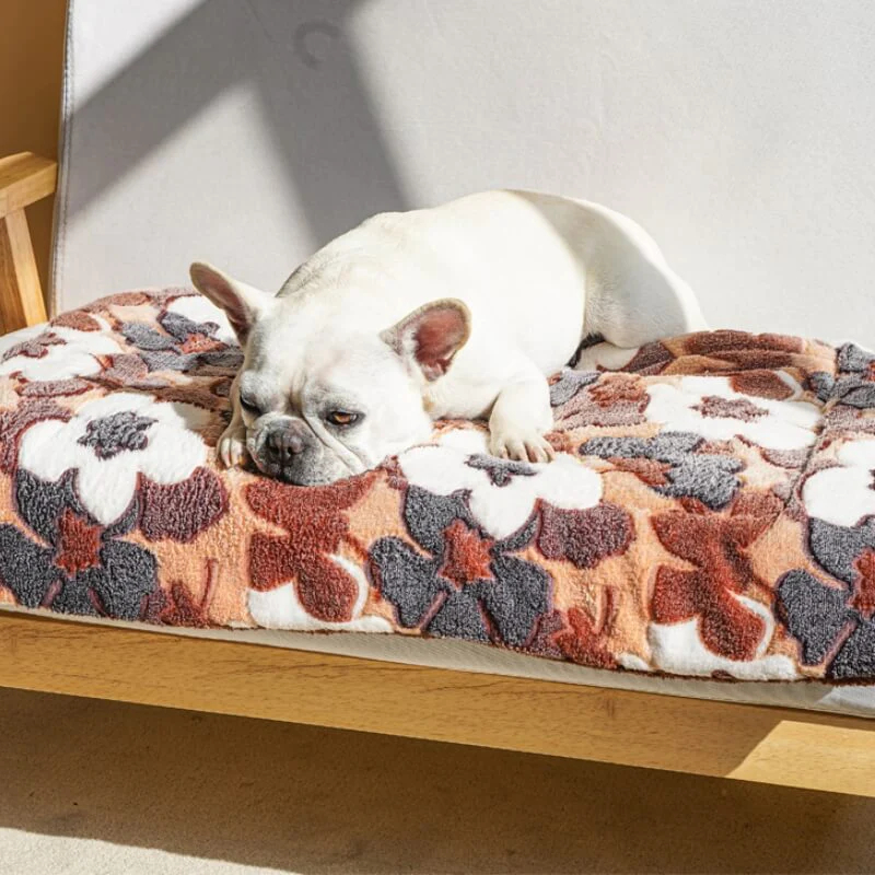 Vintage Floral Fleece Cosy Pet Bed Mat