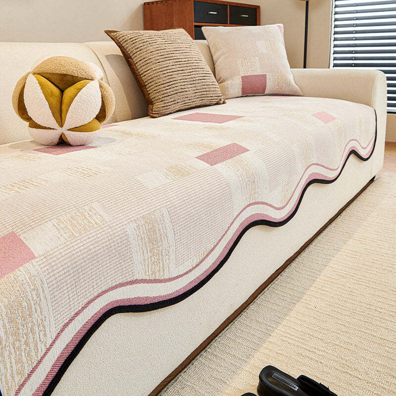 Vintage Chenille Irregular Patchwork Sofa Cover