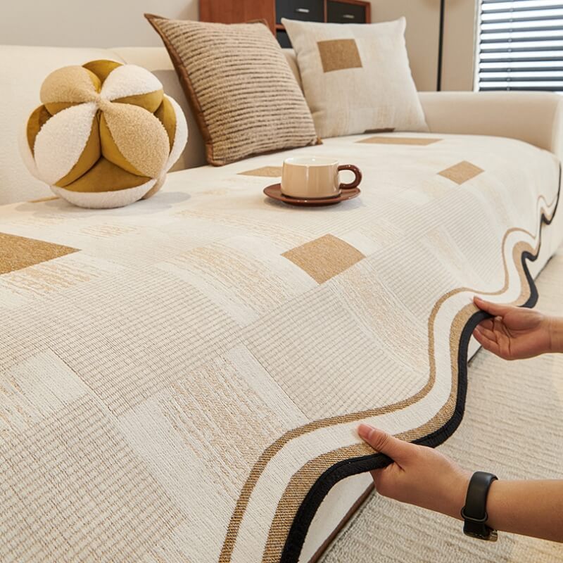 Vintage Chenille Irregular Patchwork Sofa Cover