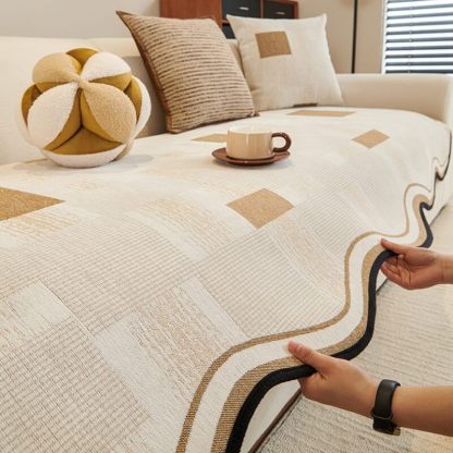 Vintage Chenille Irregular Patchwork Sofa Cover