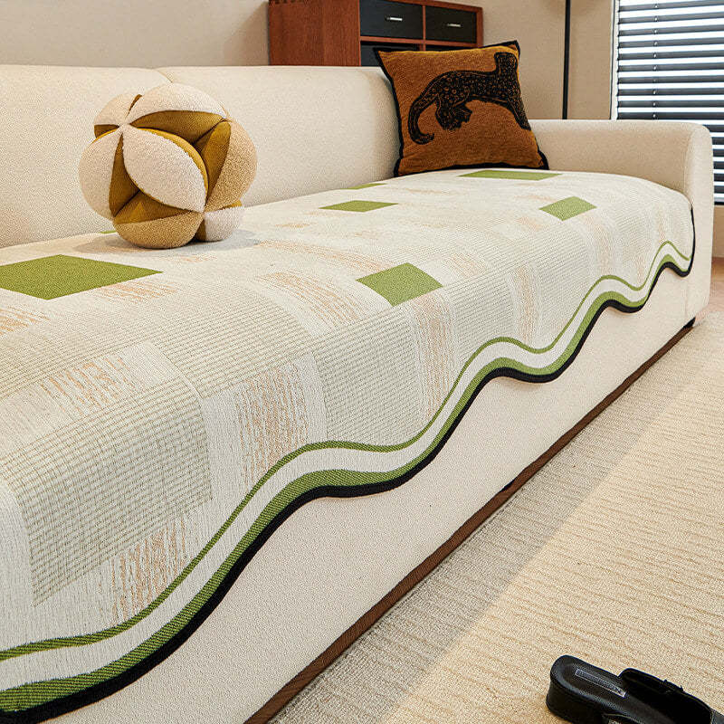Vintage Chenille Irregular Patchwork Sofa Cover