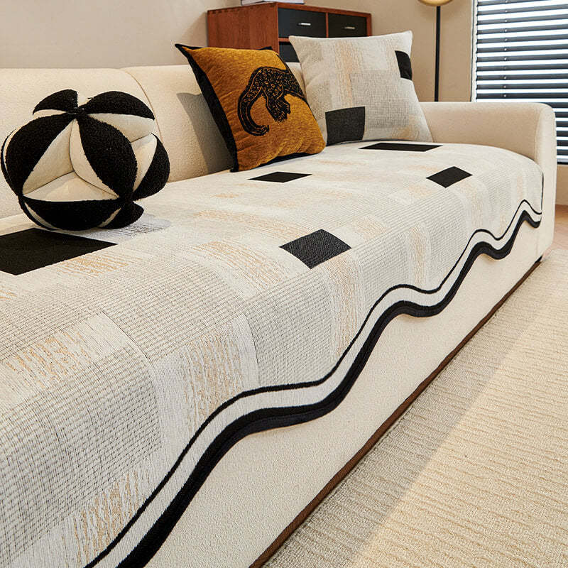 Vintage Chenille Irregular Patchwork Sofa Cover