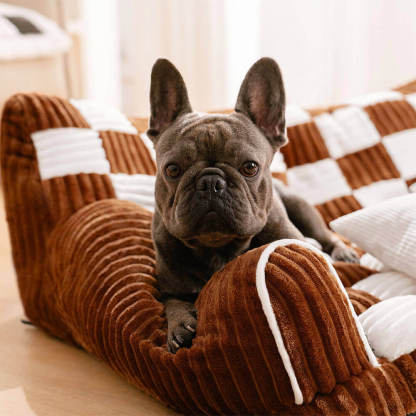 Vintage Chessboard Orthopaedic Support Extra Large Dog Sofa Bed - King's Sofa-FunnyFuzzy