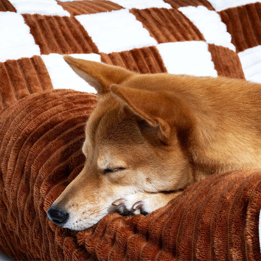Vintage Chessboard Orthopaedic Support Extra Large Dog Sofa Bed - King's Sofa-FunnyFuzzy