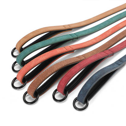 Vintage Faux Leather Soft Neck Protector Dog Collar Lead Set