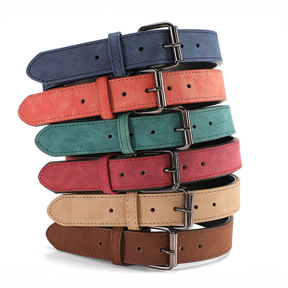 Vintage Faux Leather Soft Neck Protector Dog Collar Lead Set