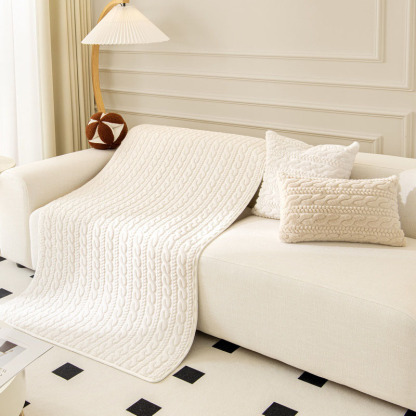 Warm Plush Bone Pattern Non-Slip Sofa Cover