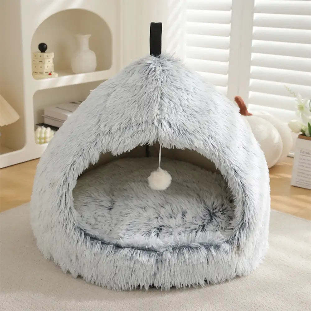 Warm Plush Cosy Hideaway Cat Cave Dog Bed